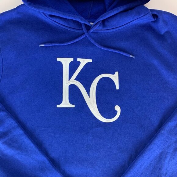 Kansas City Royals MLB Blue Majestic Pullover Hoodie - Picture 2 of 6